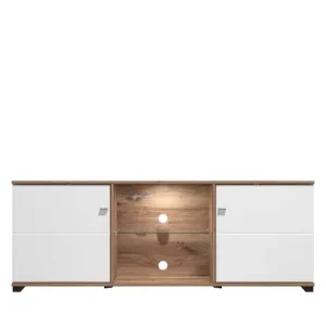 INOSIGN TV-Board »Burgundy Lowboard, TV-Schrank, TV-Ständer, Hochglanzfonten« Hochglanzfronten und eine Innenausstattung in Flagstaff Eiche Finale Aktion