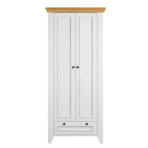 Zertifiziert OTTO home Garderobenschrank »Skandinavia« Massivholz, 2-türig, mit Schubkasten und seitlichen Hängemöglichkeiten