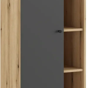 Kostenloser Rückversand Home affaire Stauraumschrank »Oslo, Badschrank mit Knopfgriff, Hochschrank im skandinavischen Design« in der Türfarbe Weiß oder Grau verfügbar, ausreichend Stauraum