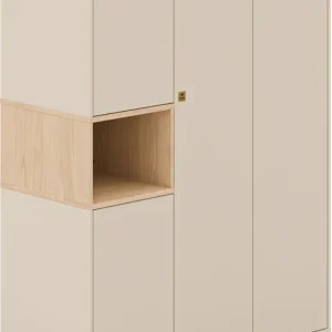 PAIDI Kleiderschrank »MILA & BEN Steiff by PAIDI in Beige, 4 Türen mit Push-to-open« inkl. Kleiderstangen und Einlegeböden, Massivholz-Füße, Soft-Close Highlight