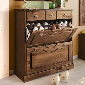 OTTO home Schuhschrank »Klera« aus massiver Kiefer, FSC®, Breite 81 cm, dreifache Schuhhalterung Angebot