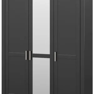 set one by Musterring Kleiderschrank »York Schlafen« 2 Stk. tlg. mit Holz- und Spiegeltüren, inkl. Kranz in Eiche, Höhe 207 x T60 cm Kostenloser Versand