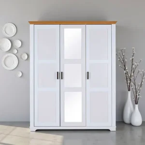 Online Kaufen Inter Link Drehtürenschrank »Maluno« 1 Stk. tlg. Kiefer Massiv, Soft-Close, BxTxH: ca. 166,40 x 64 x 208 cm