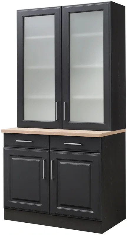 Nur Für Kurze Zeit KOCHSTATION Küchenbuffet »KS-Stockholm« hochwertige MDF-Fronten, 2 Glasrahmentüren, 200 cm hoch, viel Stauraum
