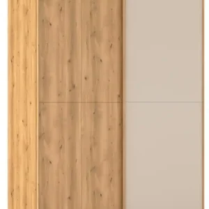 rauch Schwebetürenschrank »Kleiderschrank Schrank Garderobe Schlafzimmerschrank SCALE-WOOD« edle geteilte Front in massiver Asteiche mit Glastüren MADE IN GERMANY Markenprodukt