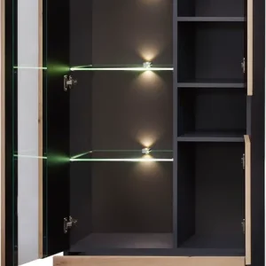 Innostyle Vitrine »Memphis« 1 Stk. tlg. Bicolour Eiche Artisan Absetzung graphit Top-Angebot