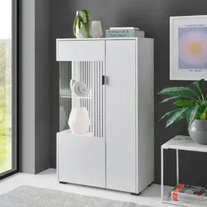 Home affaire Vitrine »Hudson, Stauraumvitrine« in moderner Trendfarbe, Griffe aus Metall (Schwarz), Höhe 125 cm Finale Aktion