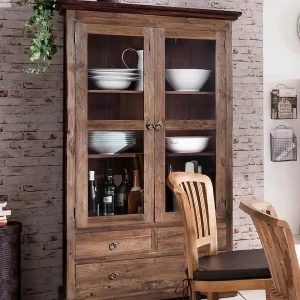 Wochenendangebot SIT Vitrine »Seadrift« aus recyceltem Altholz Teak, Shabby Chic, Vintage