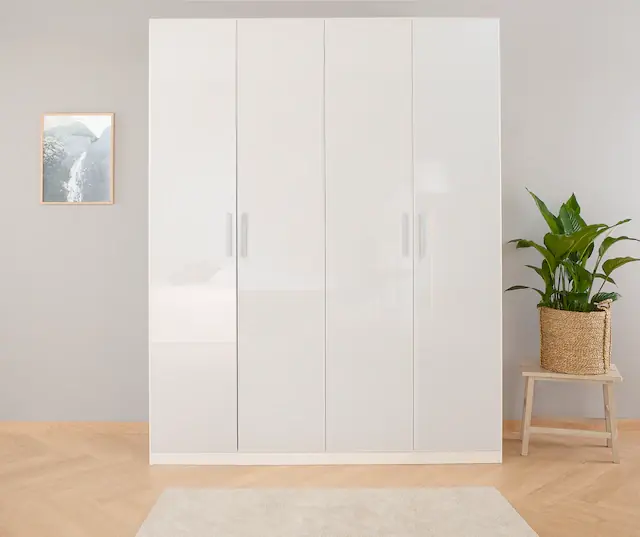 Markenprodukt rauch Drehtürenschrank »Kleiderschrank Schrank Garderobe KOLUNA mit Hochglanz-Front« Breiten 181/226/271/315 cm Höhen 210/229 cm,Hochglanzfront, inkl. 2 Innenschubladen sowie extra Böden