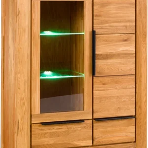 Home affaire Vitrine Fächer und Schubkasten mit Selbsteinzug. Front&Deckplatte Massiv Eiche Ausverkauf