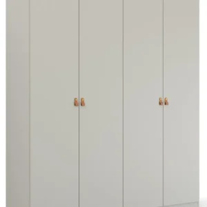 Sonderangebot rauch Drehtürenschrank »Homey by Quadra Spin« mit Grifflaschen aus weichem, cognacbraunem Leder