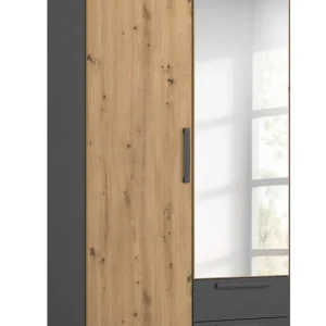 rauch Drehtürenschrank »StyleUp« Typ Dark & Wood mit trendigen farblich abgesetzten Griffen Kostenloser Versand