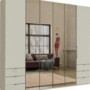 WIEMANN Falttürenschrank »Kansas, Kleiderschrank, Schrank, Wäscheschrank, mit Glas und Spiegel« 2 Breiten, MADE IN GERMANY,inkl. gepämpften Schubkästen und Türen, mit Panoramaöffnung Kostenloser Rückversand