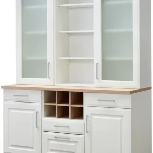 KOCHSTATION Küchenbuffet »KS-Stockholm« hochwertige MDF-Fronten, 2 Glasrahmentüren, 200 cm hoch, viel Stauraum Neue Ware