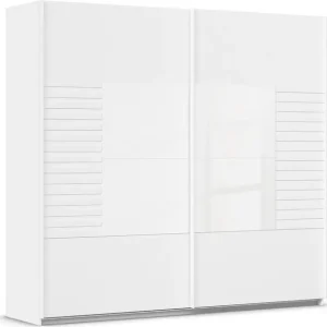 rauch Schwebetürenschrank »Kleiderschrank Schrank Garderobe Schlafzimmerschrank RUGA« Auflagen in moderner Lamellen-Optik, mit Glasauflagen MADE IN GERMANY Heißes Angebot