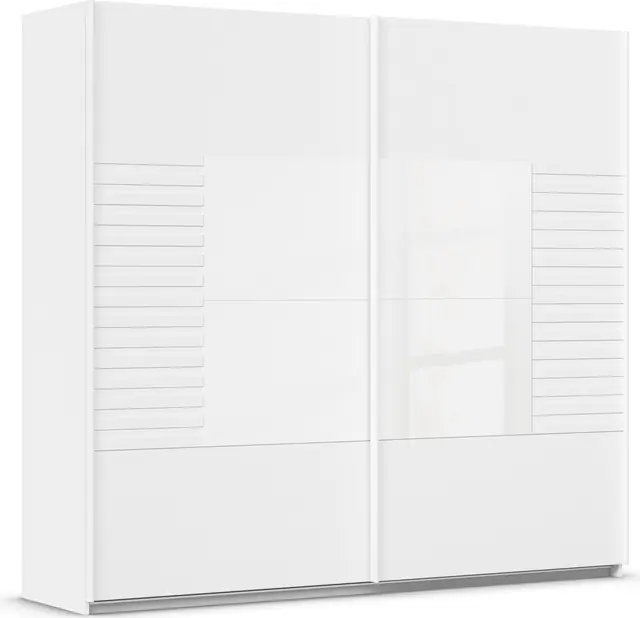rauch Schwebetürenschrank »Kleiderschrank Schrank Garderobe Schlafzimmerschrank RUGA« Auflagen in moderner Lamellen-Optik, mit Glasauflagen MADE IN GERMANY Heißes Angebot