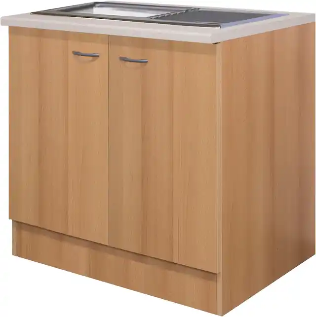 Flex-Well Spülenschrank »Nano« (B x H x T) 100 x 85/86 x 60 cm, inkl. Einbauspüle Neu Im Sortiment