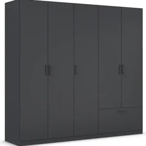 rauch Drehtürenschrank »Kleiderschrank Schrank Garderobe Wäscheschrank BARI« mit Schubasten außen, moderner Griff in Graumetallic MADE IN GERMANY Direktkauf
