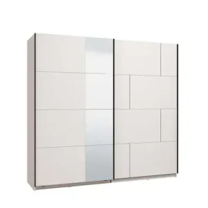 Schnäppchen Home affaire Schwebetürenschrank »Aleria Schiebetürenschrank, Kleiderschrank, Wäscheschrank, Garderobe« mit Spiegel, 2 Metallkleiderstangen, in 2 Farben, Breite 220