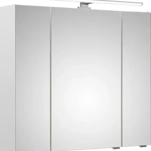 Versand Am Gleichen Tag Saphir Spiegelschrank »Quickset Badschrank, 3 Spiegeltüren, 6 Einlegeböden, 80 cm breit« inkl. LED-Beleuchtung, Türdämpfer, Schalter-/Steckdosenkombination
