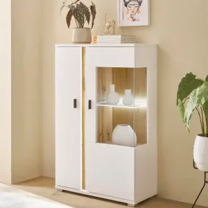 Home affaire Vitrine »LONG ISLAND, Stauraumvitrine« 1 Stk. tlg. in moderner Trendfarbe,inklusive senkrechter Beleuchtung,Breite 80 cm Sonderaktion