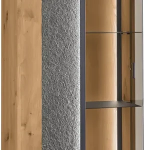 Schnäppchen set one by Musterring Vitrine »Deltona« mit Sandsteinelement, inkl. Beleuchtung, zwei Farben, B64 x H170 cm