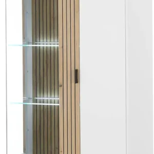 Home affaire Vitrine »Hudson, Stauraumvitrine« in moderner Trendfarbe, Griffe aus Metall (Schwarz), Höhe 180 cm Markenprodukt