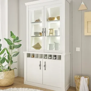 Home affaire Vitrine »RAVENNA« im romantischen Landhausstil, Griffe aus Metall, Höhe 207 cm Neu