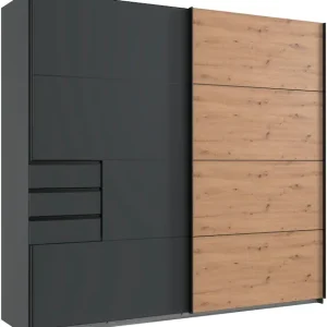 Wimex Schwebetürenschrank »Saigon, mit kompletter Innenausstattung, Made in Germany« Kleiderschrank 2-türig, 225cm breit, mit 3 praktischen Außenschubladen Direktkauf