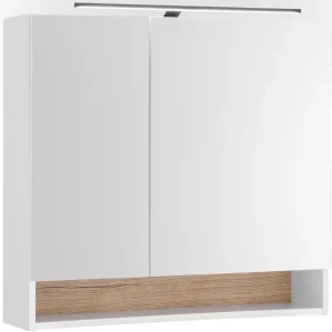 Markenprodukt BASIC by Balculina Spiegelschrank »Denver Spiegelschrank, Badezimmerschrank BxHxT 80x75x22« 1 Stk. tlg. Breite 80 cm, Tür L/R montierbar, Softclose