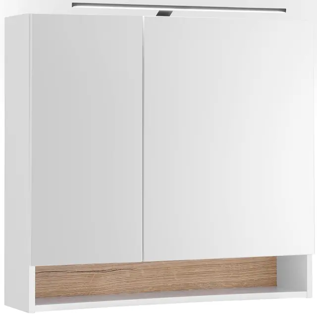 Markenprodukt BASIC by Balculina Spiegelschrank »Denver Spiegelschrank, Badezimmerschrank BxHxT 80x75x22« 1 Stk. tlg. Breite 80 cm, Tür L/R montierbar, Softclose