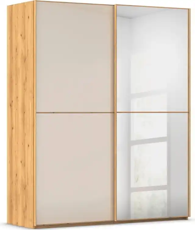rauch Schwebetürenschrank »Kleiderschrank Schrank Garderobe Schlafzimmerschrank SCALE-DUO« edle zweigeteilte Türen Spiegel/Glas-Mix 3 Zierleisten MADE IN GERMANY Top-Preis