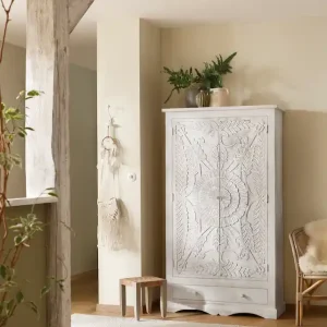 OTTO home Kleiderschrank »Landor« Stauraumschrank, Mangoholz, 2 Einlegeböden, Schubkasten, Breite 100 cm Must-Have