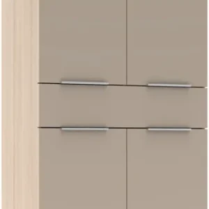 Innostyle Aktenschrank »Büroschrank Santorin, 80/198/38 cm ( B/H/T)« 1 Stk. tlg. 4 türig, 1 Schubkasten, Softclose, Klarglas, ABS Schutzkante Geprüft