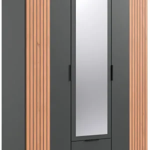 Sofort Bestellen Wimex Drehtürenschrank »Lübeck« Akustiklamellen Optik, mit Spiegeltüren, 135 oder 180cm breit