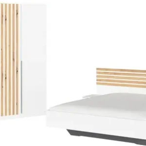Kracherpreis rauch Schlafzimmer-Set »Komplettzimmer Komplett Set Schrank 226 cm Bett 160/180 cm LAMELLA« Set, 3 verschiedene Ausstattungen, inkl. SOFT-CLOSE, 4 tlg. tlg.