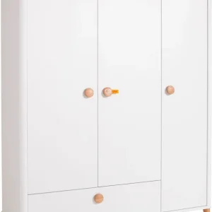 Preis Gesenkt PAIDI Kleiderschrank »LOTTE & FYNN Steiff by PAIDI, 3 Türen und 1 Schublade mit Soft-Close« inkl. Kleiderstangen und Einlegeböden, Schrank in Weiß mit Massivholz