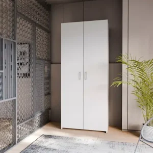 FORTE Kleiderschrank »Econobox« Drehtürenschrank, zeitloses Design mit alufarbigen Griffen. Kostenfreie Lieferung