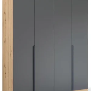 rauch Drehtürenschrank »Dark&Wood by Quadra Spin« im Industrial Style mit Metallgriffstangen Highlight