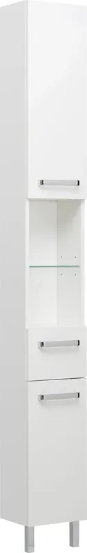 Angebot Saphir Hochschrank »Quickset Badschrank 25 cm breit, 2 Türen, 2 Nischen, 1 Schublade« Badezimmer-Hochschrank inkl. Türdämpfer, Griffe in Chrom glänzend