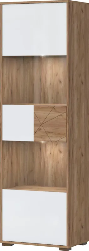 Preiswert OTTO home Glasvitrine »Stela« (H/B/T): 193,6/62,1/40,6cm,mit Push-to-open und Soft-Close-Funktion