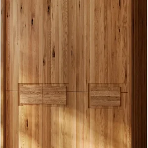 Sonderangebot Home affaire Kleiderschrank »Ambroise, aus Wildeiche, inkl. Passepartout« Massivholz-Kleiderschrank, im 50 cm Raster planbar