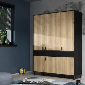 Billig FORTE Kleiderschrank »Lya« Drehtürenschrank, Metallfüße, Stauraum