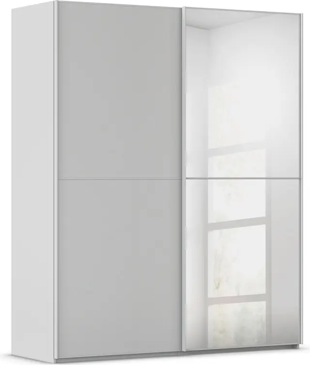 rauch Schwebetürenschrank »Kleiderschrank Schrank Garderobe Schlafzimmerschrank SCALE-DUO« edle zweigeteilte Türen, Spiegel und 3 Zierleisten MADE IN GERMANY Beliebt