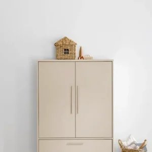 Neue Ware PAIDI Kleiderschrank »EEFJE in Beige mit Schublade und Türen, verschiedene Ausführungen« B/H/T ca. 95-123/139-204/41-57cm, mit 2 oder 3 Türen + Tiny-Variante,stabiler Drehtürenschrank aus Holz, mit Soft-Close-Funktion