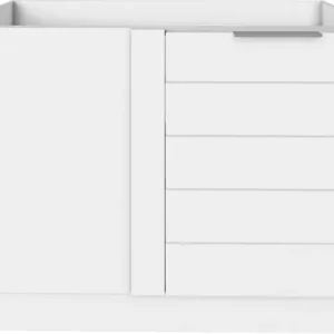 KOCHSTATION Eckunterschrank »KS-Luhe« 120 cm breit, hochwertige MDF-Fronten mit waagerechter Lisene Preisknaller