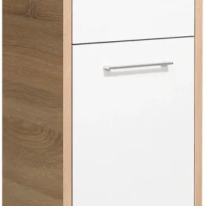 Saphir Unterschrank »Quickset 382 Badschrank, 1 Tür, 1 Schublade, Weiß Hochglanz« Badezimmermöbel 40 cm breit, inkl. Türdämpfer, Griffe Chrom Glanz Zertifiziert