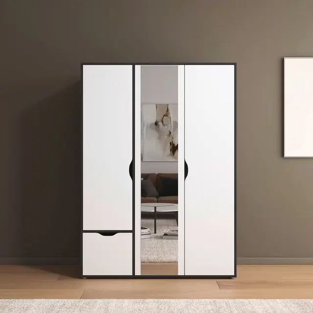 Knallerangebot rauch Drehtürenschrank »Kleiderschrank Schrank Garderobe Wäscheschrank NARAI mit Schubladen« in 3 verschiedenen Ausstattungen BASIC/CLASSIC/PREMIUM,Griffausfräsungen für eine grifflose Optik TOPSELLER MADE IN GERMANY