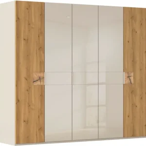 rauch Kleiderschrank »Drehtürenschrank Schrank Garderobe Wäscheschrank KONA« Breiten 251/301 cm, Höhe 223 cm, Tiefe 61 cm,Glasauflage, Massivholz-Absetzung, SOFT-CLOSE-FUNKTION MADE IN GERMANY Neu