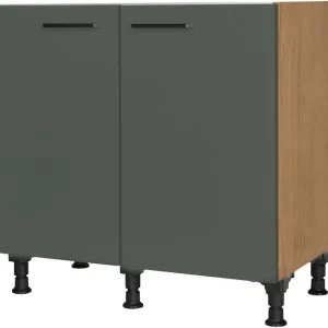 nobilia® Spülenschrank »"Easytouch", vormontiert, mit höhenverstellbaren Sockelfüßen,« Breite 90 cm Preisknaller